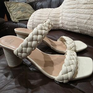 a new day Cream Braided Heels